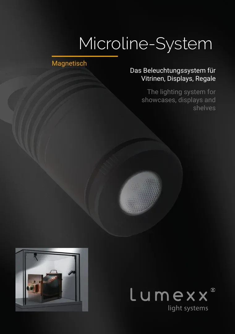 Microline Katalog für Vitrinenleuchten, Titelseite Microline Katalog für Vitrinenleuchten, Titelseite